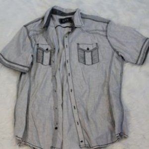 Buckle Black Athletic Fit Men's Short Sleeve Button Down Xtra Large